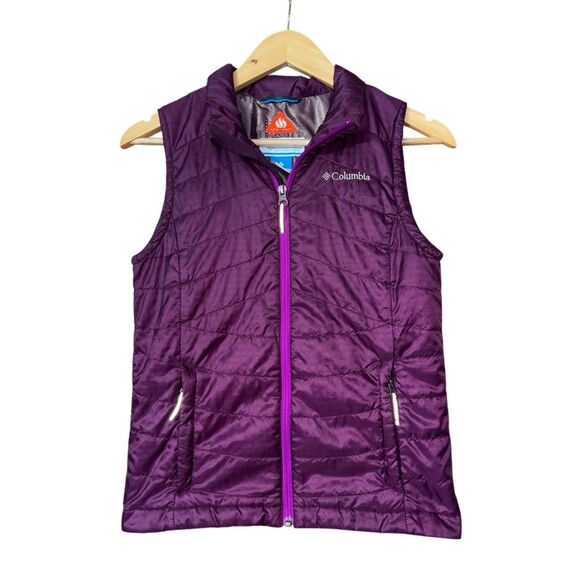 Columbia Omni Heat Light Vest YOUTH Size M Purple plum Full Zip Pockets - Picture 1 of 13
